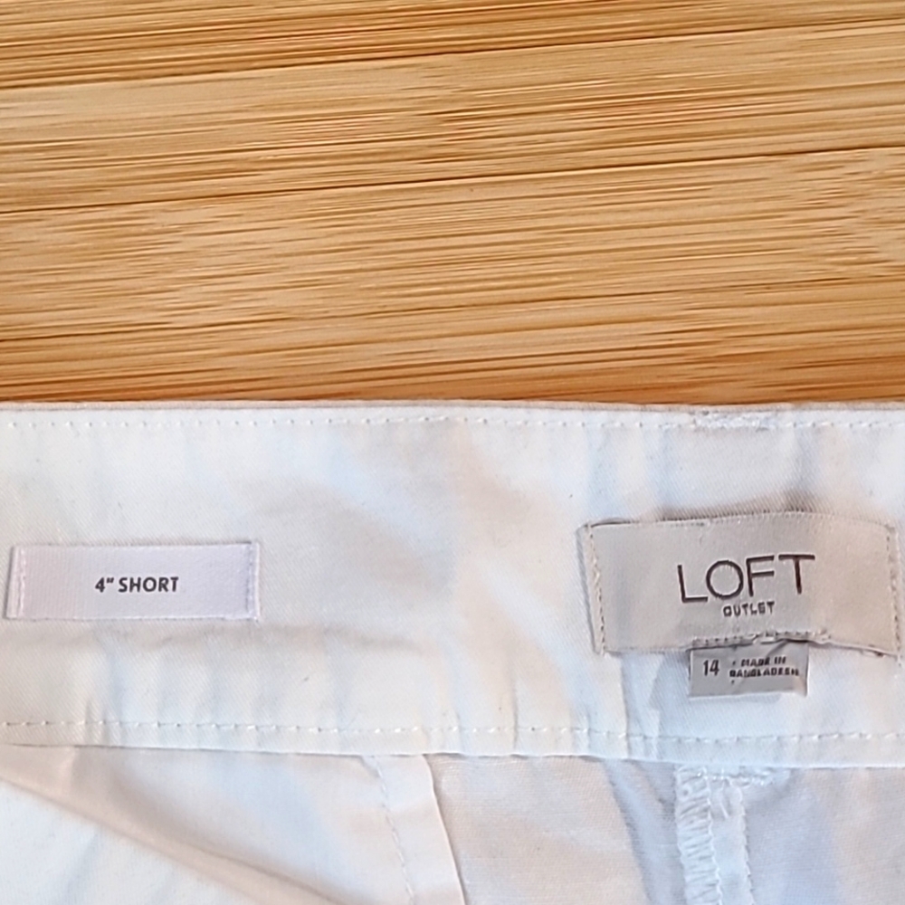 Loft Women's White Shorts Sz 14 - Picture 3 of 3